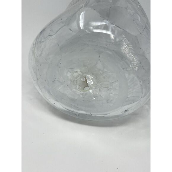 MCM Vintage Blenko #49 Clear Crackle Pinched Glass Decanter **No Stopper** - Picture 7 of 9